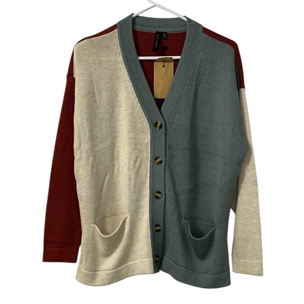 Knot sisters Color Block Oversized Cardigan(Size Small) - Picture 3 of 8